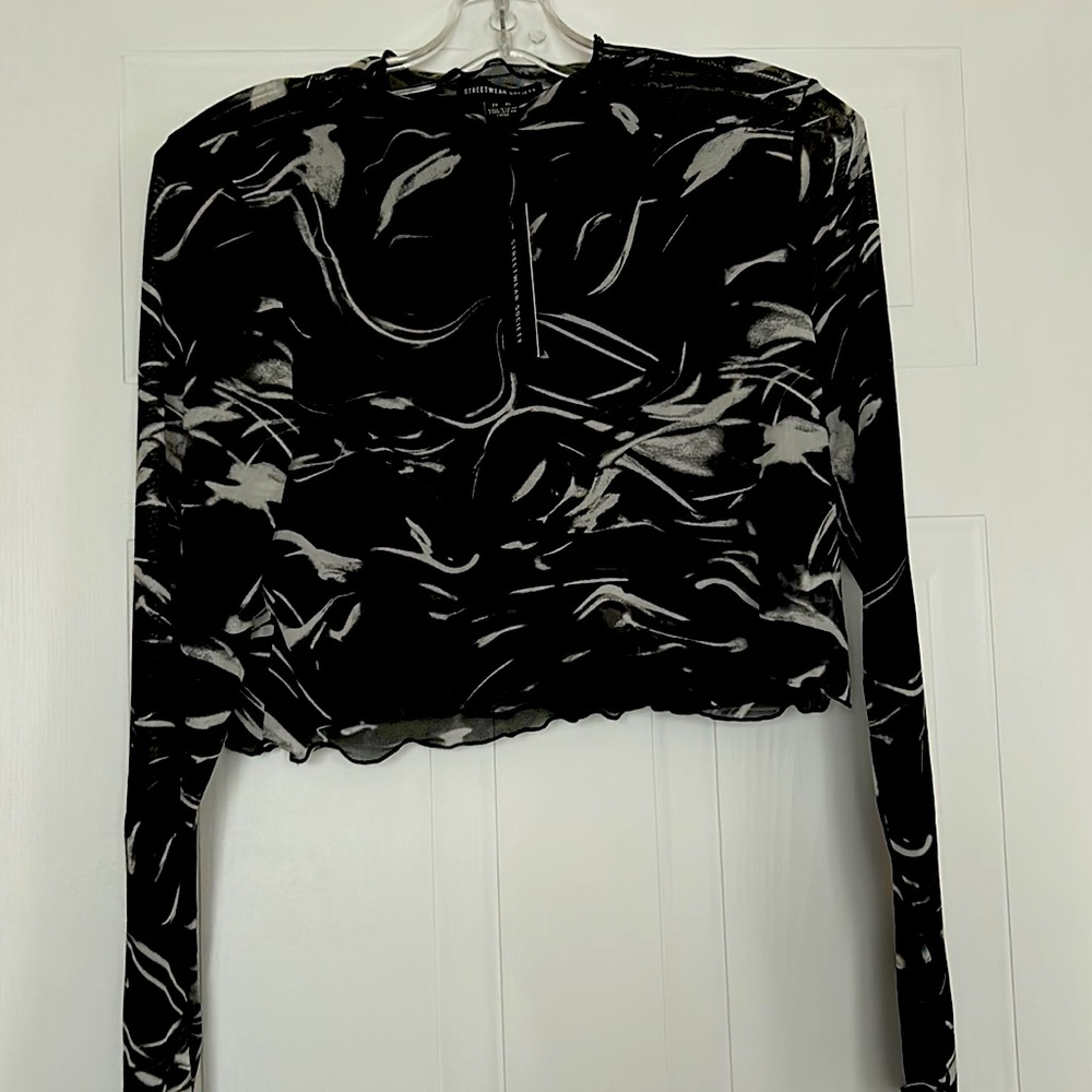(NEW) Black and White See Through Top
